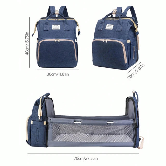 Foldable diaper bag changing station with insulated pockets - (Multifunctional parents baby bag)